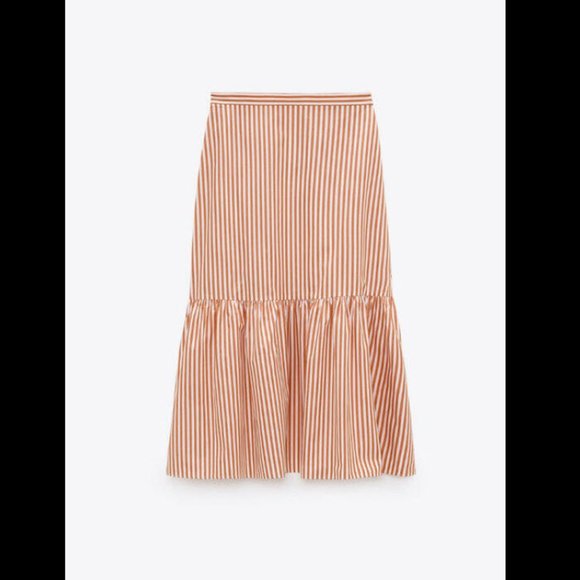 NWT ZARA STRIPED POPLIN SKIRT TOP SET SMALL - Picture 8 of 8